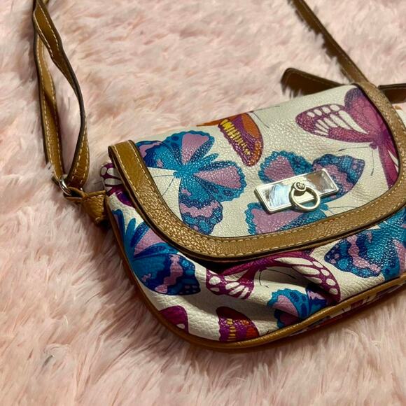 Rossetti Midge Butterfly Y2K Nostalgic McBling Faux Leather Crossbody Mini Bag - Picture 2 of 7